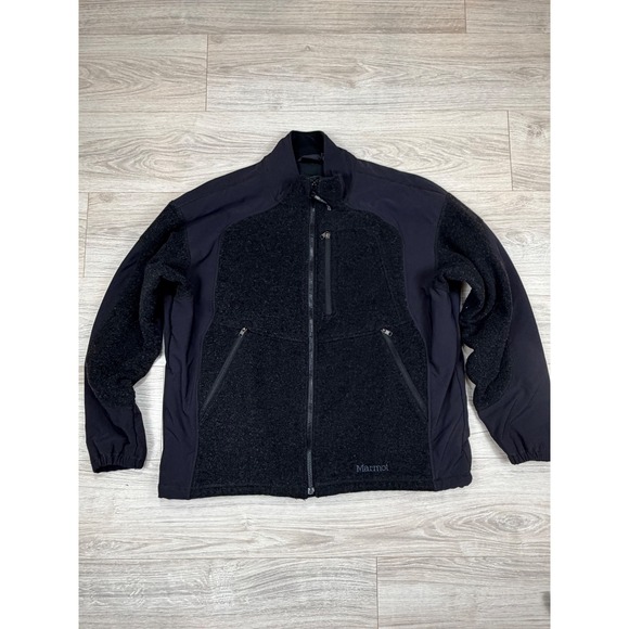 Marmot Other - Marmot Adamant Mens XL Black Hybrid Wool Fleece Softshell Full Zip‎ Jacked